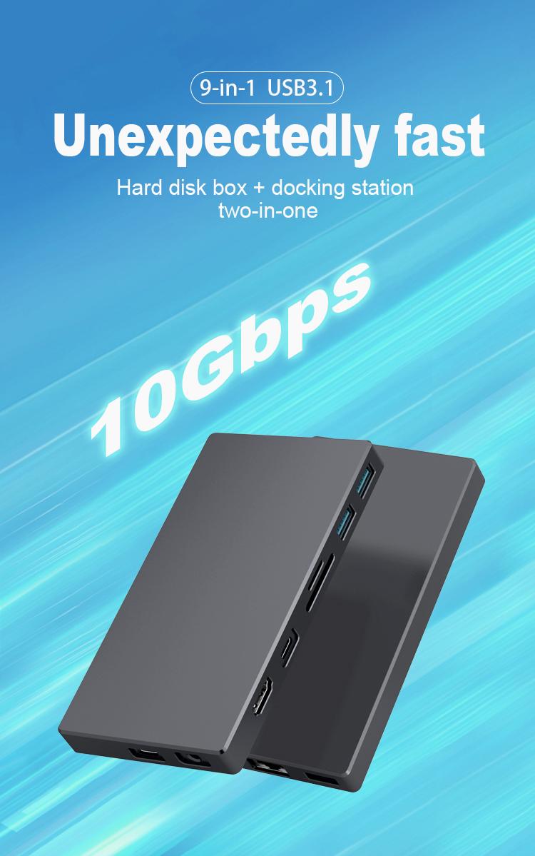 9 in 1 docking station USB3.1 Gen2 10Gbps