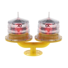 Low Intensity Solar-Powered Double Aviation Obstruction Light