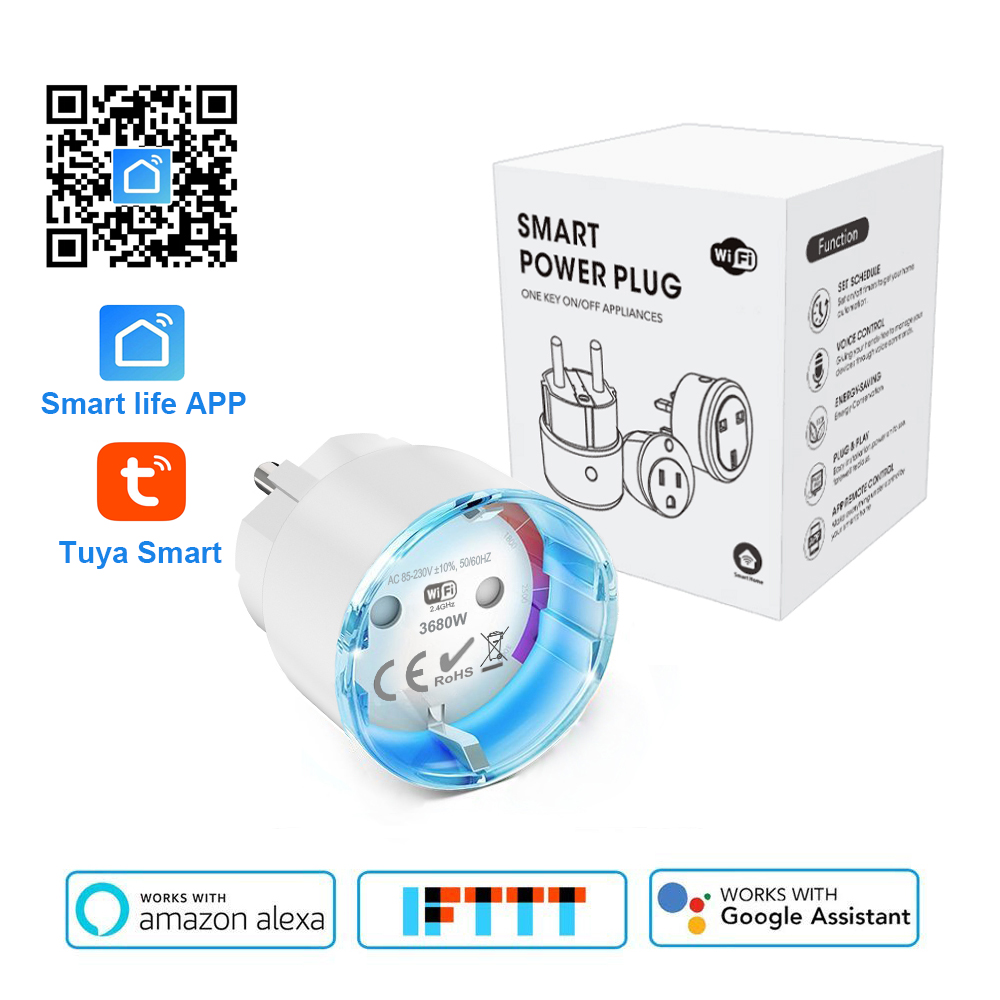 Smart Life EU Plug WiFi Control smart Socket Power Metering Timing switch 10A 3680W Voice Control work with Alexa Google IFTTT
