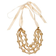 Charm Bead Necklace Handmade Fabric Necklace