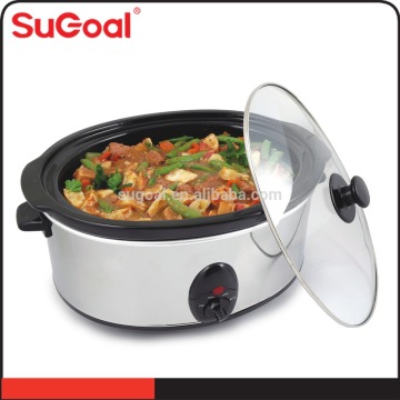SuGoal 6.5-Quart Slow Cooker with Removable Ceremic Pot, Stainless Steel