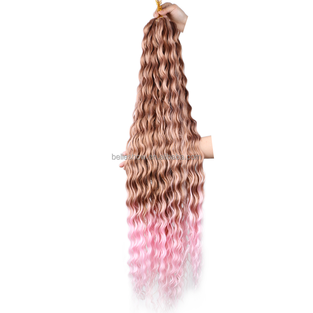 Hot sell Hair 30Inch 100G  synthetic deep wave twist hair extension wavy deep curly braids crochet hair deep twist