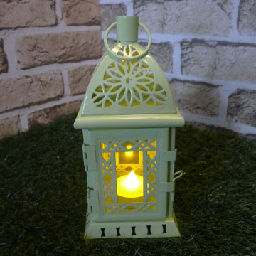 Moroccan Metal Green Lantern Light