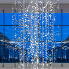 Long luxury shopping mall contemporary chandelier