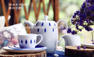 white porcelain tea pot set