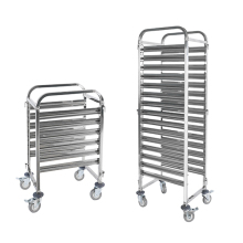Commercial Stainless Steel Tall Mobile Movable Pan Trolley