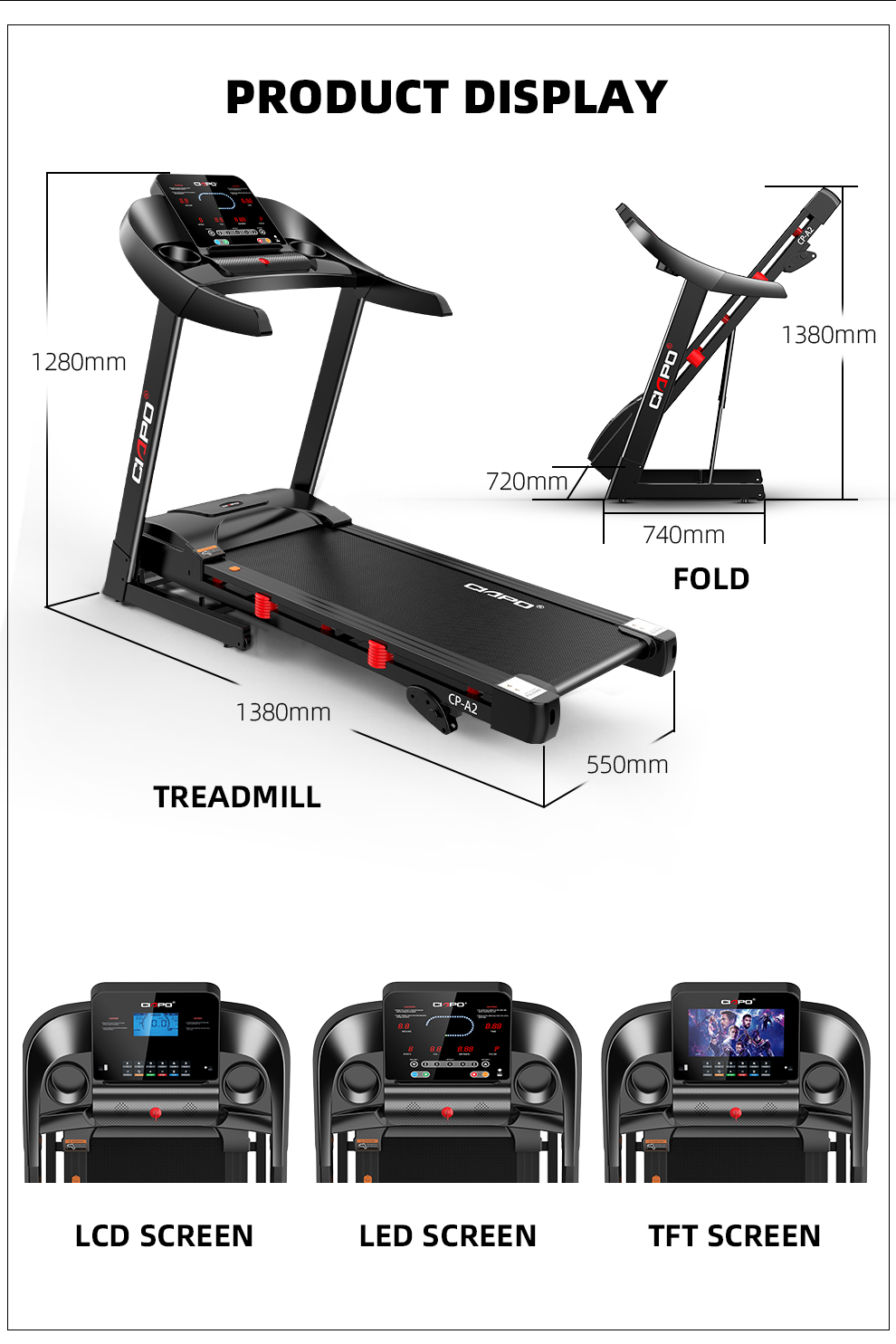 3 level manual incline dc motor electric cheap running machine folding treadmill Tapis roulant