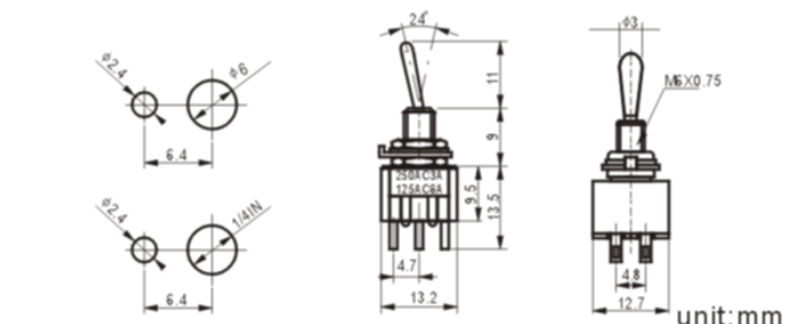 MTS-203-1 toggle switch