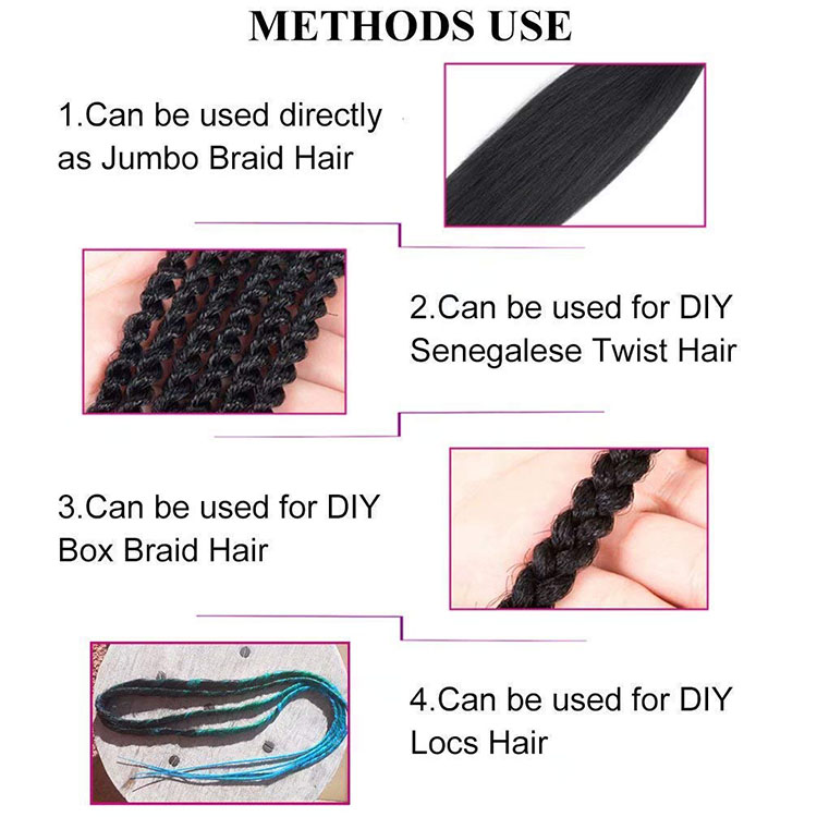 Pre-stretched Braiding Hair Yaki Texture Synthetic Fiber Ombre Color Hot Water Setting 26inch Easy Braid Hair Extensions