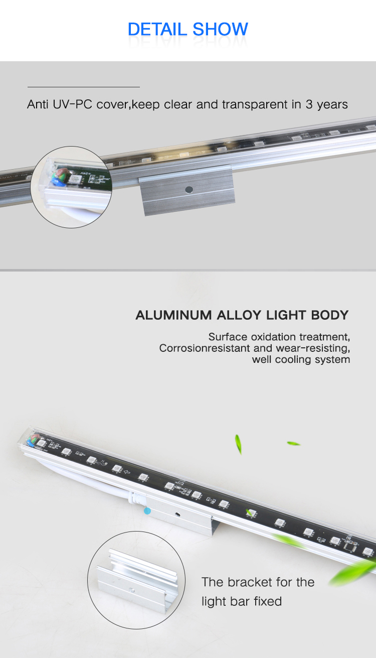 factory directly full color led dye lighting / wall wash light bar for outdoor building decorative