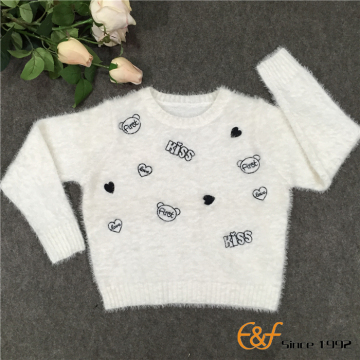 Double Layer Collar Mohair Embroidery sweater