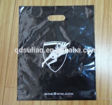 wholesale customized colored store Logo plastic cut die handle bags