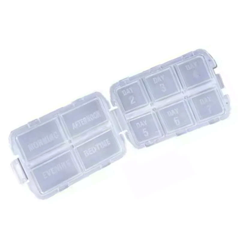 Folding Pill Organizer Box 10 Compartments