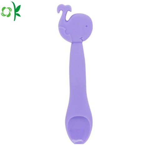 Cuillère en silicone souple sans animaux BPA pour bébé