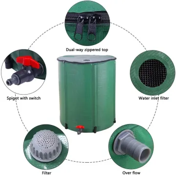 500L PVC Tarpaulin Collapsible Rainwater Collection and Irrigation System