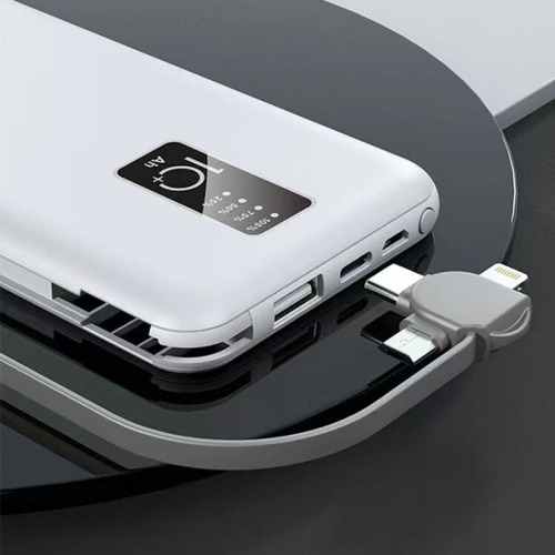 Portable Digital Display Mobile Power Bank With Cable