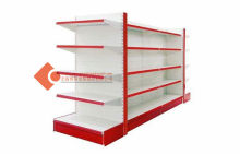 Red Laber Supermarket Shelves Steel Freestanding Shelving Unit 30*60 / 40*80mm Post