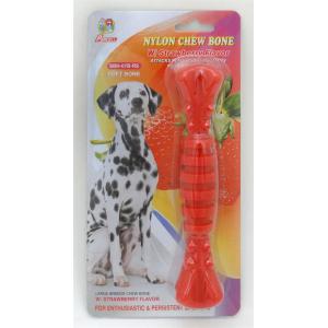 Parfum 7,5 po en nylon pour chiens à mâcher en spirale, parfum de fraise