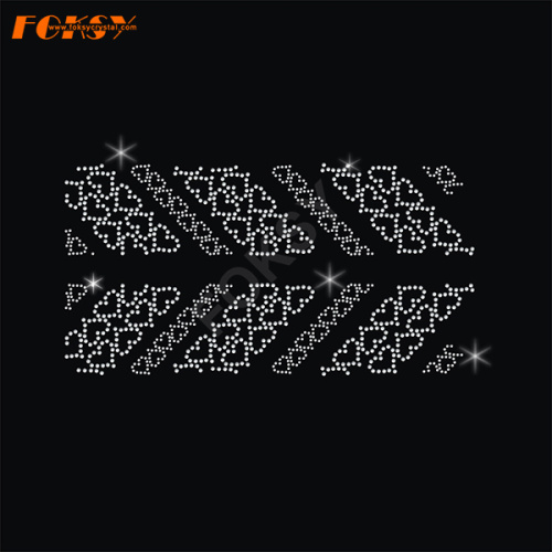 Love Parallelogram Cheer Bow Rhinestone Motifs