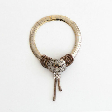 Gold Plated Choker Necklace with CZ Diamond