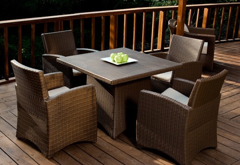 Heildsölu Rattan Wicker borðstofusett