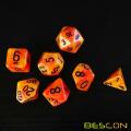 Série de jeux de dés en pierre magique Bescon, 7pcs Polyhedral RPG Dice Set Pierre Aura, Tinbox Set