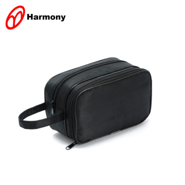 Durable black polyester personalized travel kits for toiletries