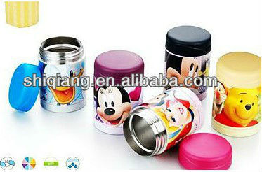 300ml double wall stainless steel carton printing vacuum soup container soup can vacuum jug