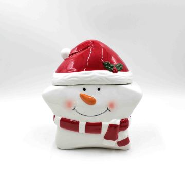 Festive Snowman Star Cookie Jar