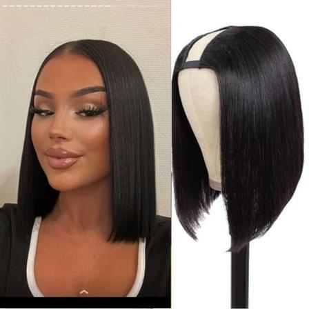 Short Bob Straight U Part Human Hair Wig
