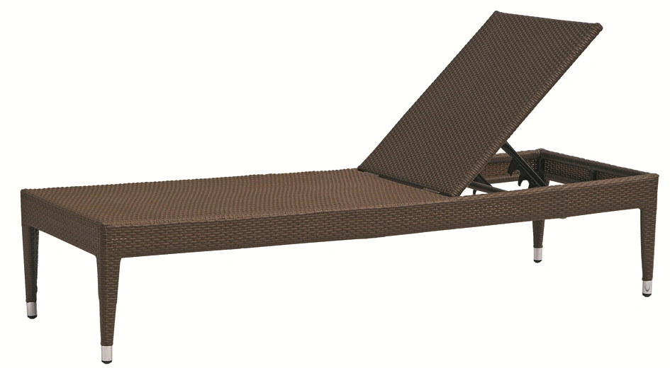 Black Rattan Outdoor Garden Aluminum Hotel Chaise Lounge