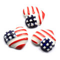 Kawaii Vlag Hart Plaksteen Hars Cabochon Voor DIY Mobiele Telefoon Geval Haar Boog Slime Charm Decoratie Benodigdheden Versiering