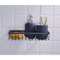 Matte Black Wall Mounted Shower Organizer