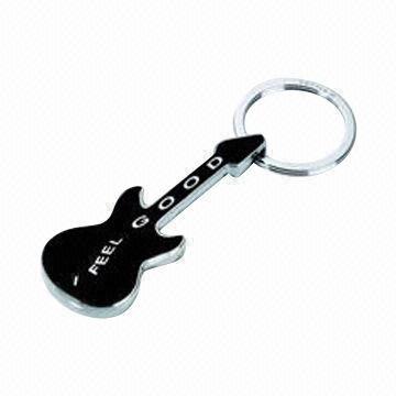 Fashionable Black Guitar-shaped Keychains