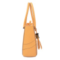 Shopper Damentasche aus gelbem Leder