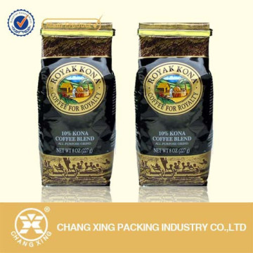 aluminum foil coffee bag one way valve/Plastic foil Coffee Bag/Zip foil coffee bag