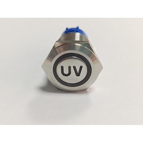 UL-certifikat Vattentät 19 mm LED-tryckbrytare av metall