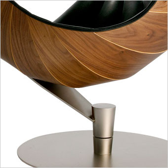 Modern Lund & Paarmann european leather lounge lobster chair and ottoman in fibreglass