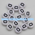 4x7 MM acryl wit enkele letter / alfabet kralen AZ acryl munt ronde spacer kralen