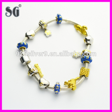 Animal Dog 925 Sterling Silver Charm Bracelets For European Style