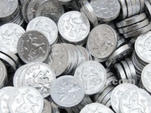 Sliver coin milk compound chocolate candy