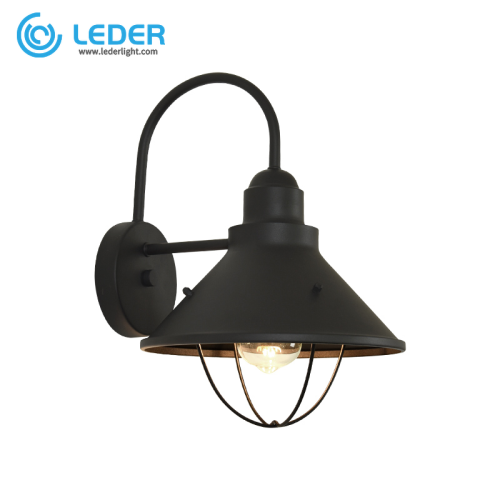 LEDER কালো দেহাতি আউটডোর ওয়াল Sconces