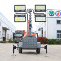 Construction tool 7m mobile lighting tower with diesel and gasoline generator
