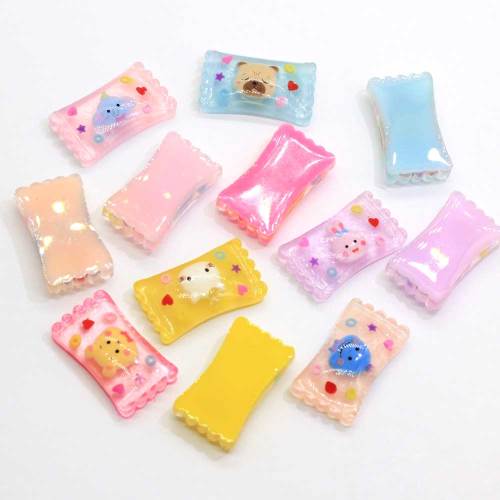 Colorful Cute Candy Shaped Flatback Resin Cabochon 100pcs/bag DIY Toy Decoration Or Handmade Craft Ornaments Bead Spacer