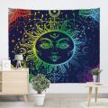 Sun Face Kleurrijke wandtapijten Mandala muur opknoping Indische Hippie Boheemse psychedelische Mystieke wandtapijten Home Decro