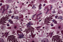 High Quality Purple Peony Pattern Printed Fabrics