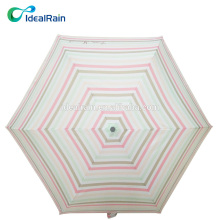 21inch aluminium foldable stripe design super compact umbrella
