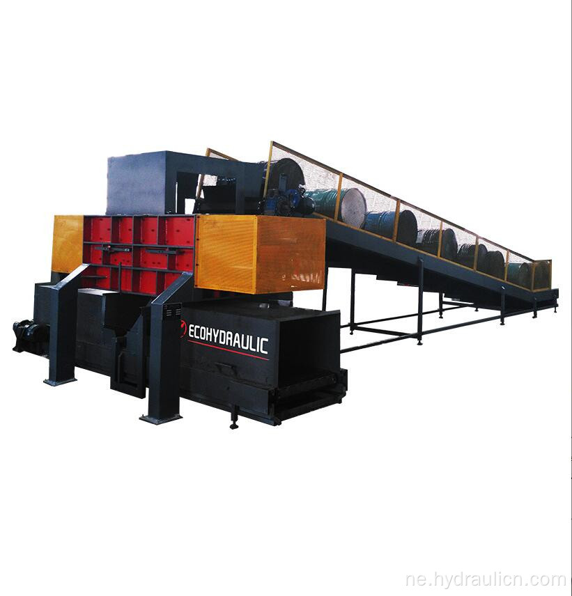 स्वचालित तेल ड्रम कम्प्याक्टर क्यान बेलि Press प्रेस मेशीन