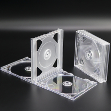 24mm Standard DVD Storage Cases Transparent Three Discs CD Case Jewel Box With 1 Tray