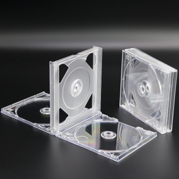 24mm Standard DVD Storage Cases Transparent Three Discs CD Case Jewel Box With 1 Tray